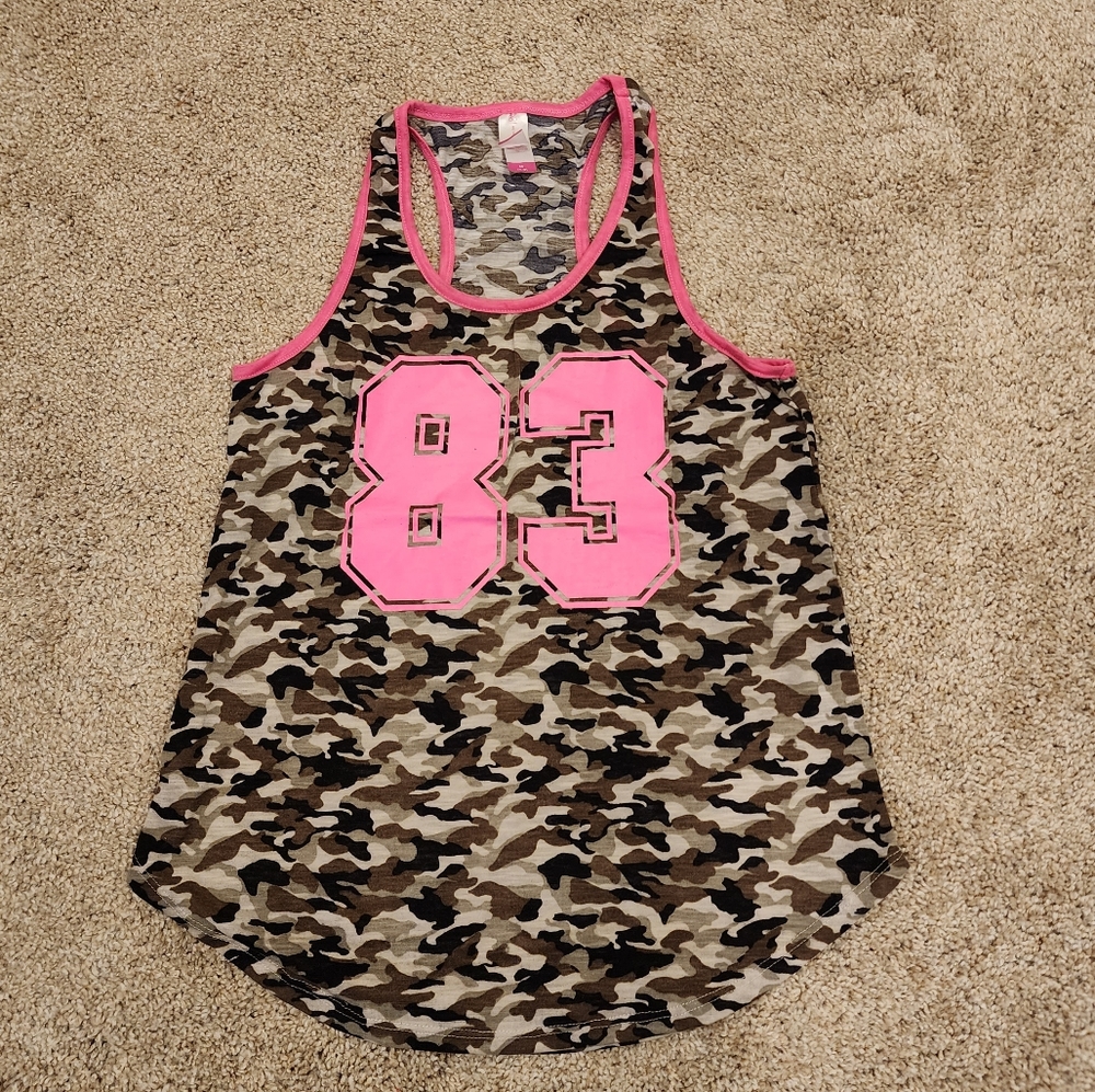 No Boundaries Pink Camo Tank Top